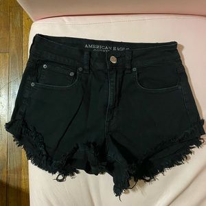 American Eagle black denim shorts